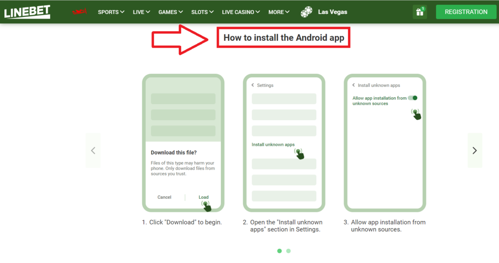 LineBet APK download step-by-step